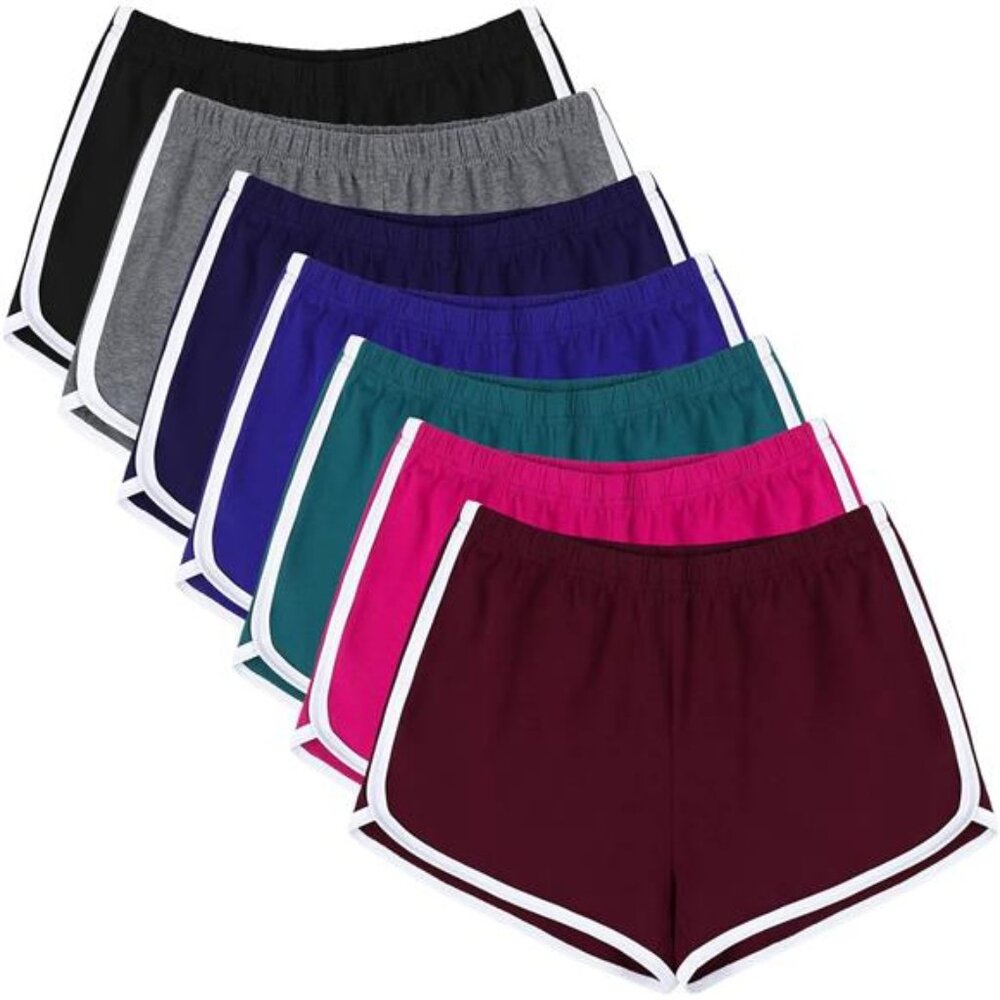 Women Summer Breathable Pants Dolphin Workout Shorts for Yoga Cycling Pack of 7‎